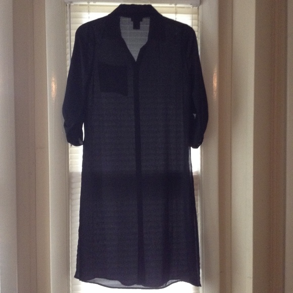 rue21 Black Semi Sheer Split Side Tunic Duster - Picture 3 of 9